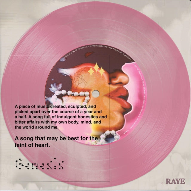 This 7 Inch Vinyl is brand new.Format: 7 Inch VinylThis item's title is: GenesisĀ (Baby Pink Vinyl)Artist: RayeLabel: Human Re SourcesBarcode: 198391717390Release Date: 6/7/2024