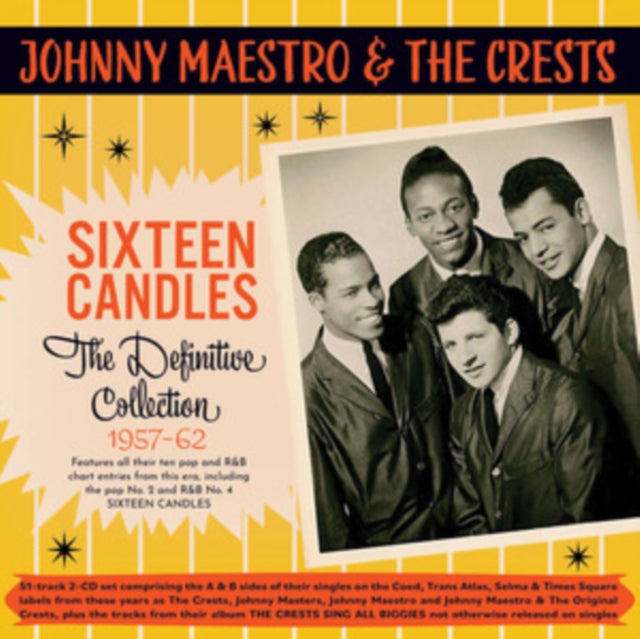 This CD is brand new.Format: CDThis item's title is: Sixteen Candles: The Definitive Collection 1957-62Artist: Johnny & The Crests MaestroBarcode: 824046342128Release Date: 5/6/2022