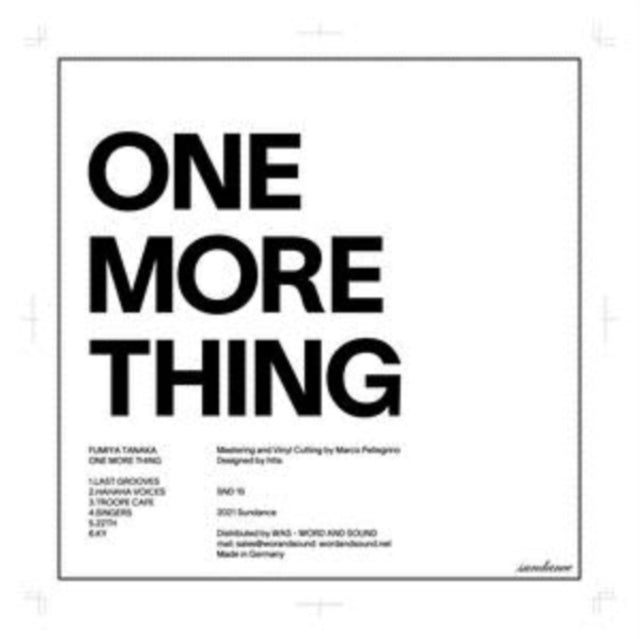 This 12 Inch Vinyl is brand new.Format: 12 Inch VinylThis item's title is: One More Thing (First Part)Artist: Fumiya TanakaBarcode: 4251804128544Release Date: 1/7/2022
