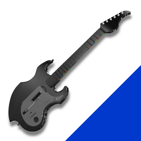 Product Image : <p>Master your virtual guitar skills with the Riffmaster wireless controller for PS4 &amp; PS5. With a 30ft wireless range, rechargeable battery lasting up to 36 hours, and versatile design for left/right-handed players, this controller offers comfort and convenience. Pre-order now to rock out on Rock Band 4 and Fortnite Festival.</p>