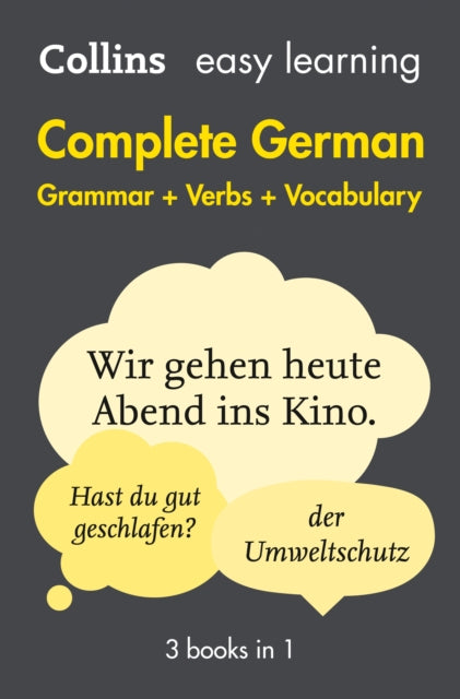 Binding: Paperback
Description: The home of trusted German dictionaries for everyday language learning. A handy 3 - in - 1 German study book: grammar verbs and vocabulary in one volume ideal for beginners who need a clear and easy - to - understand German reference and revision guide.