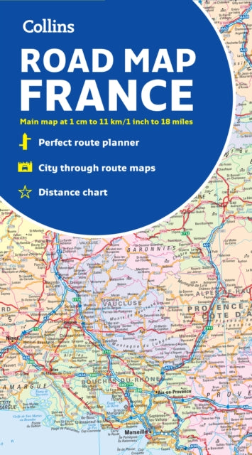 Binding: Visual And Mapping
Description: Discover new places with handy maps from Collins. A fully revised and updated colour road map of France at 18 miles to 1 inch / 11km to 1cm. The map shows individual departments by name.