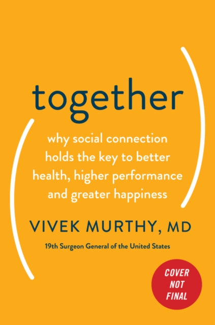 Binding: Hardcover
Title: Together The Healing Power Of Human Connection In A Sometimes Lonely World
Author(s): Vivek H. Murthy M. D.
Publisher: Harpercollins
Barcode: 9780062913296
Pages: 352 Pages
Language: English
Publication Date: 4/28/2020