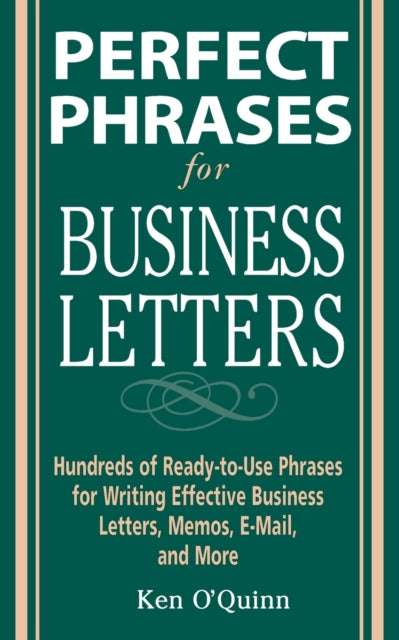 Binding: Paperback
Description: Whether it's writing a proposal motivating employees or reaching out to customers the Perfect Phrases series has the tools you need for precise effective communication.