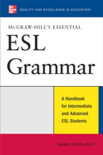 Binding: Paperback
Description: Get expert instruction on English basics and a little extra help on the more tricky grammar points Mc Graw - Hill's Essential ESL Grammar does more than cover the basics of English; it pays special attention to those irksome subjects that trouble even native English speakers.