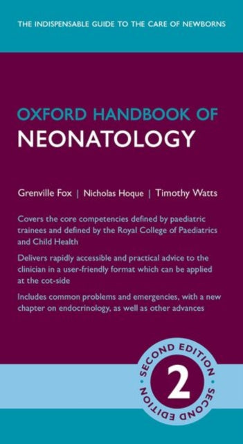 Description: Now in its second edition the Oxford Handbook of Neonatology is the essential user - friendly guide for all healthcare professionals involved in the care of newborns. Accessible practical and updated with the latest evidence this is a key resource designed for use at the cot - side.