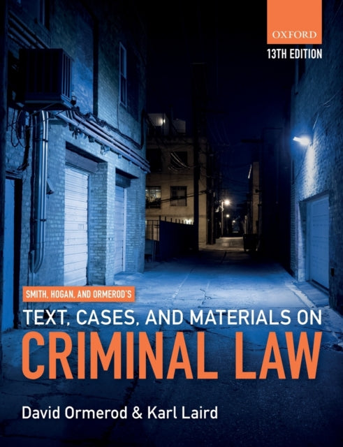 Binding: Paperback
Description: Smith Hogan & Ormerod's Text Cases & Materials on Criminal Law is a thorough and accessible guide to criminal law providing invaluable extracts from key cases statutes and expert articles which have been carefully selected to illuminate the core of criminal law.