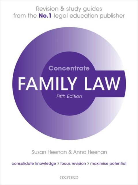Binding: Paperback
Description: Family Law Concentrate is written and designed to help you succeed. Written by experts and covering all key topics Concentrate guides help focus your revision and maximise your exam performance.