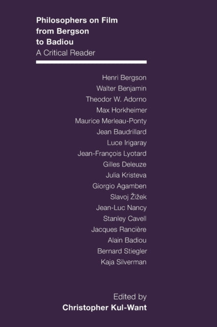 Binding: Paperback
Description: Philosophers on Film from Bergson to Badiou is an anthology of writings on cinema and film by many of the major thinkers in continental philosophy.