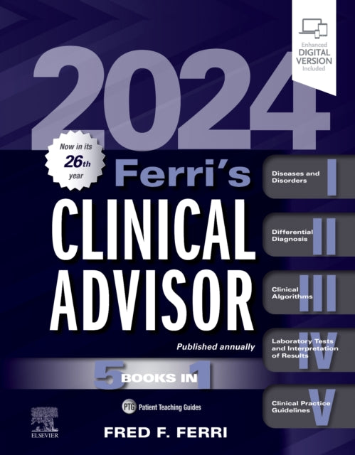 Binding: Hardcover
Title: Ferri's Clinical Advisor 2024
Brand: Elsevier - Health Sciences Division
Barcode: 9780323755764
Pages: 2080 Pages, 2600 Illustrations; Illustrations, Unspecified
Publication Date: 7/13/2023
Category: General Practice