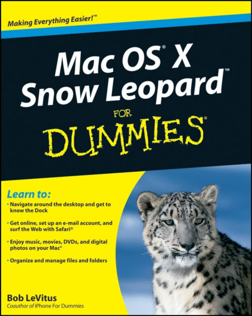 Binding: Paperback
Description: Mac OS X Snow Leopard is the newest version of the Macintosh operating system and " Dr. Mac" Bob Le Vitus is the ideal expert to introduce you to Snow Leopard.