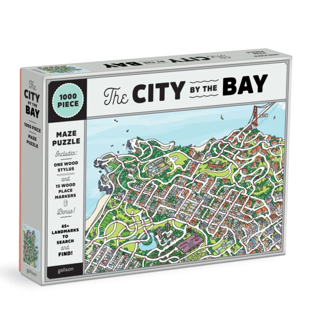 Binding: Toys & Hobbies
Description: The City by the Bay 1000 Piece Maze Puzzle by Galison features a maze loosely based on San Francisco drawn with the perspective and wonder of a child's eyes.