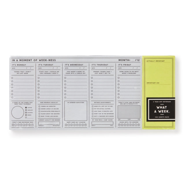 Binding: Specialty Items
Description: This vintage - inspired tear - off notepad set by Brass Monkey features two separate pads each with its own special purpose.