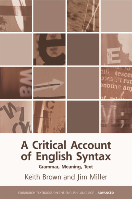 Binding: Paperback
Description: Tackling the role of syntactic constructions this companion brings out the connections between syntactic structures and semantics/pragmatics and the function of clausal structures in written and spoken texts.