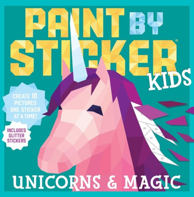 Binding: Paperback
Description: Paint a magical world with stickers (including glitter stickers)! Paint by Sticker Kids: Unicorns & Magic includes everything kids need to create ten vibrant images including unicorns a dragon a princess and more. Step 1: Find the sticker. Step 2: Peel the sticker.