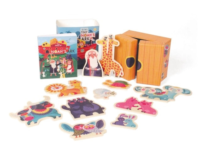 Binding: Multiple Components
Description: The classic story of Noah's Ark comes to life with this collectible mini wooden set complete with Noah and his ark full of animals and The Story of Noah's Ark mini book.