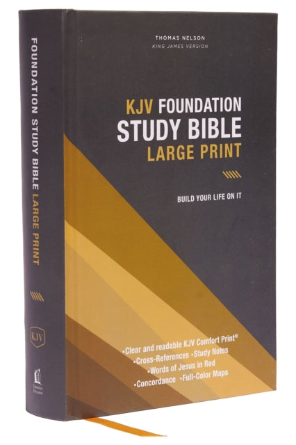 Binding: Hardcover
Description: Now in large print! Build a firm foundation for your faith with the KJV Foundation Study Bible from Thomas Nelson. Designed for beginners or experienced students of Scripture this trusted Bible is an accessible and edifying guide to study God's Word.