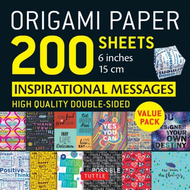 Binding: Notebooks, Journals, And Diaries
Description: This pack contains 200 high - quality origami sheets printed with uplifting Inspirational Message Patterns.