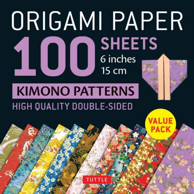 Tuttle Publishing - Origami Paper 100 Sheets Kimono Patterns 6" (15 Cm) Double - Sided Origami Sheets Printed With 12 Different Patterns (Instructions For 6 Projects Included)