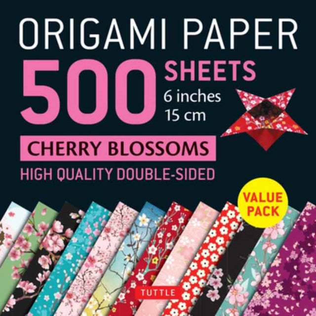 Publishing Tuttle - Origami Paper 500 Sheets Cherry Blossoms 6 Inch (15 Cm) Tuttle Origami Paper: High - Quality Double - Sided Origami Sheets Printed With 12 Different Patterns (Instructions For 6 Projects Included)