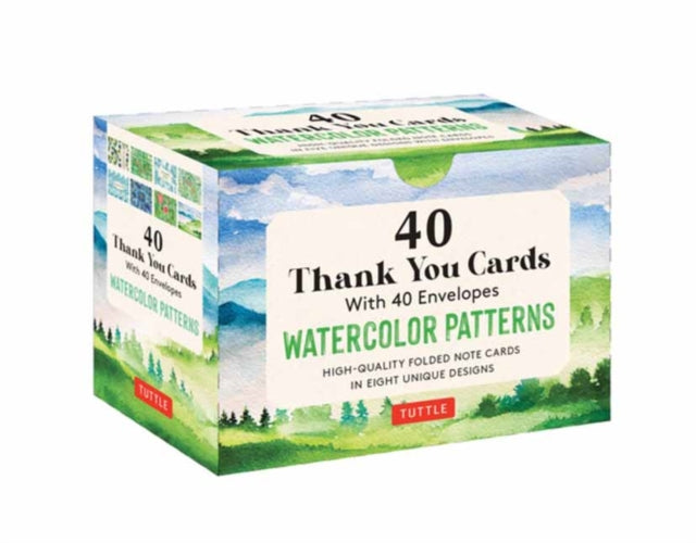 Binding: Creative Materials
Description: Send a sincere "thank you" on these stunning nature inspired watercolor cards. N 8 Unique Designs: Each box includes 8 different watercolor designs 5 cards of each design.