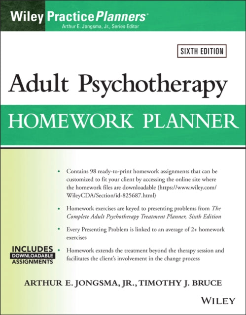 Bruce Timothy J. (University Of Illinois College Of Medicine In Peoria Illinois.) - Adult Psychotherapy Homework Planner - Paperback