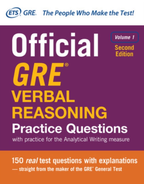 Binding: Paperback
Description: 150 REAL GRE Verbal Reasoning questions direct from the test maker! The best way to prepare for the Verbal Reasoning measure of the GRE General Test is with real GRE test questions - - and that is what you will find in this unique guide.