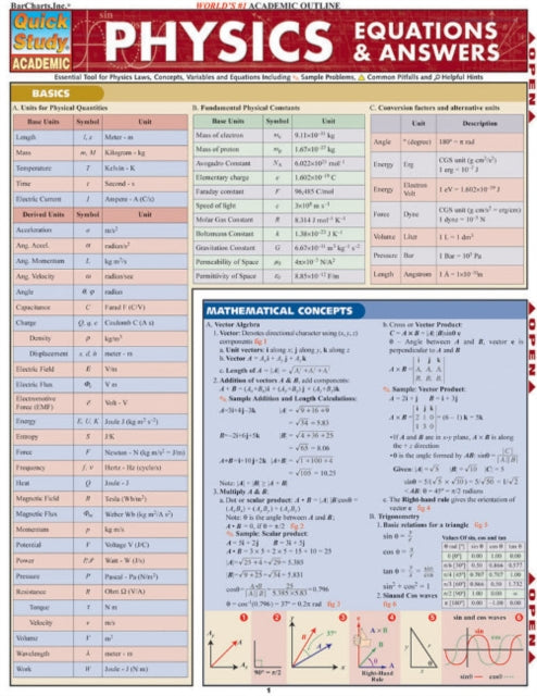 Binding: Visual And Mapping
Description: Essential tool for physics laws concepts variables and equations including sample problems common pitfalls and helpful hints.