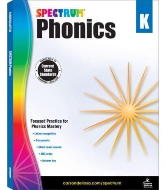 Binding: Paperback
Description: Select Guide Rating
Title: Spectrum Phonics Grade K
Author(s): Spectrum
Publisher: Carson Dellosa
Barcode: 9781483811819
Publication Date: 8/15/2014
