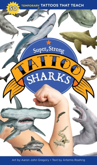 Binding: Paperback
Description: Sleek stealthy and powerful sharks are among the most awesome creatures in the sea. Super Strong Tattoo Sharks features 50 temporary tattoos of astonishing sharks from the tiny dwarf lanternshark to the giant plankton - eating whale shark plus cool facts about each fearsome fish.