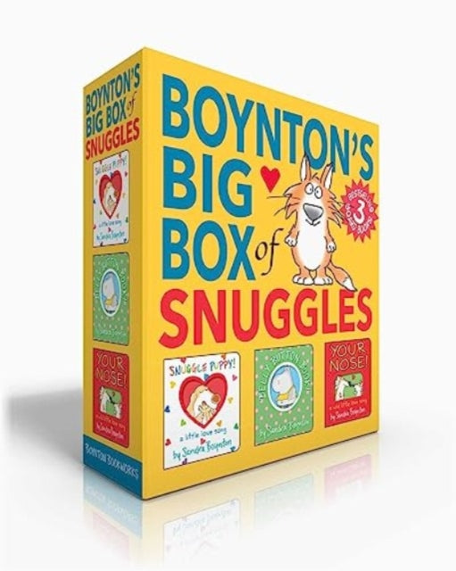 Binding: Special Bindings
Description: From the one and only Sandra Boynton three snuggly board books are now available together in a giftable boxed set! It's the wonderfulest introduction to the world of Boynton! A sweet and cuddly doggy cast shares sweet embraces. Hippos show off their belly buttons.
