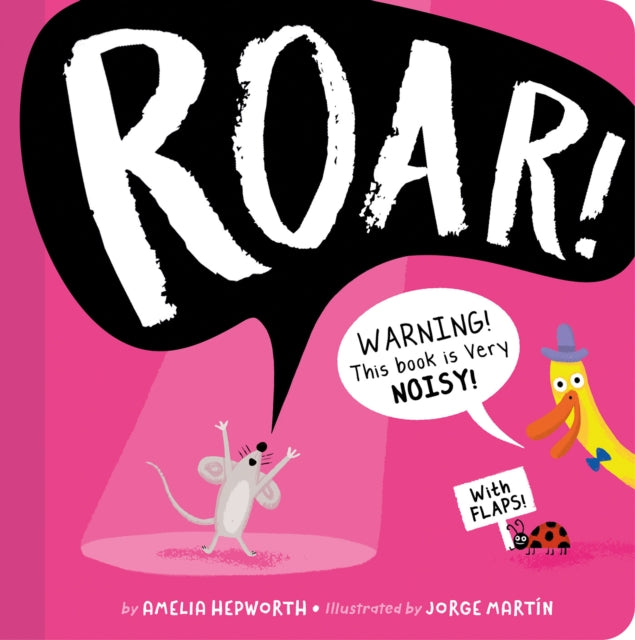 Description: Get ready to ROAR with laughter at this hilarious lift - the - flap book with a surprise noisy ending! Includes an on/off switch on the back cover to extend battery life.