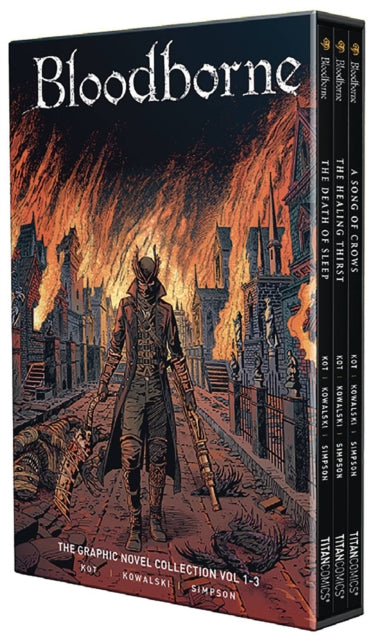 Binding: Paperback
Description: Discover the terrifying secrets of Old Yharnam in this deluxe box - set of the comic series spinning out of FROM Software/ Hidetaka Miyazaki's critically - acclaimed Bloodborne videogame! Including art cards featuring the cover art from the individual books.