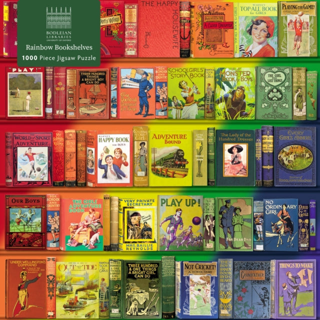 Flame Tree Publishing - Adult Jigsaw Puzzle Bodleian Libraries: Rainbow Bookshelves 1000 - Piece Jigsaw Puzzles