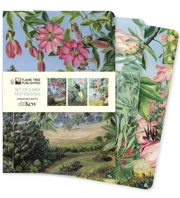 Binding: Notebooks, Journals, And Diaries
Description: The Kew Gardens: Marianne North Set of 3 Midi Notebooks features a collection of three midi foiled notebooks each with a different beautiful design.