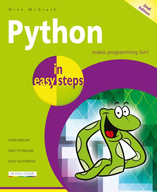 Binding: Paperback
Description: Python in easy steps 2nd edition instructs you how to program in the powerful Python language giving complete examples that illustrate each aspect with colorized source code.