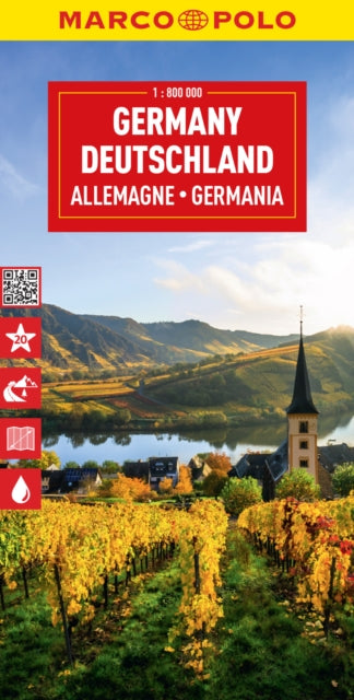 Binding: Visual And Mapping
Description: Let the Marco Polo Germany Road Map guide you around this stunning country. Discover vibrant cities and dramatic landscapes picturesque towns and fairy - tale castles with this highly durable detailed touring map of Germany.