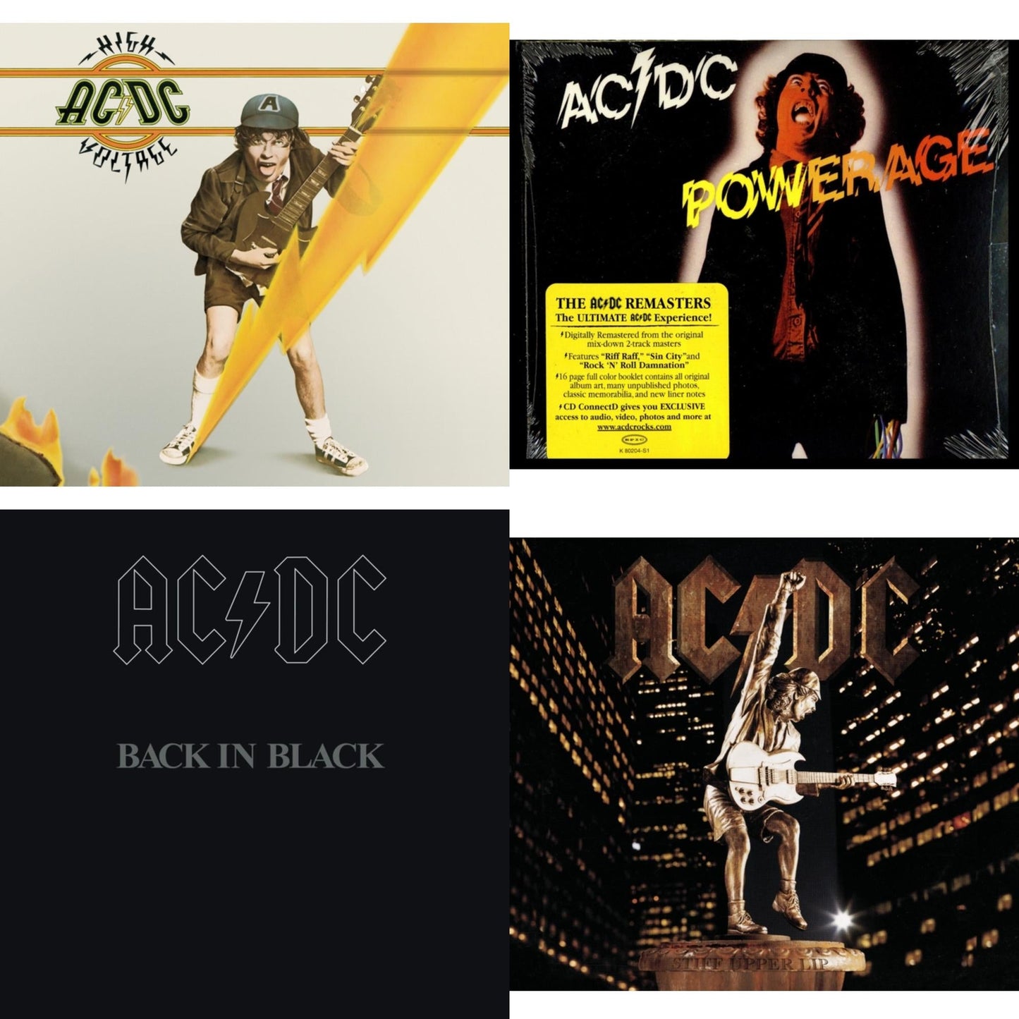 High Voltage & Powerage & Back In Black & Stiff Upper Lip
