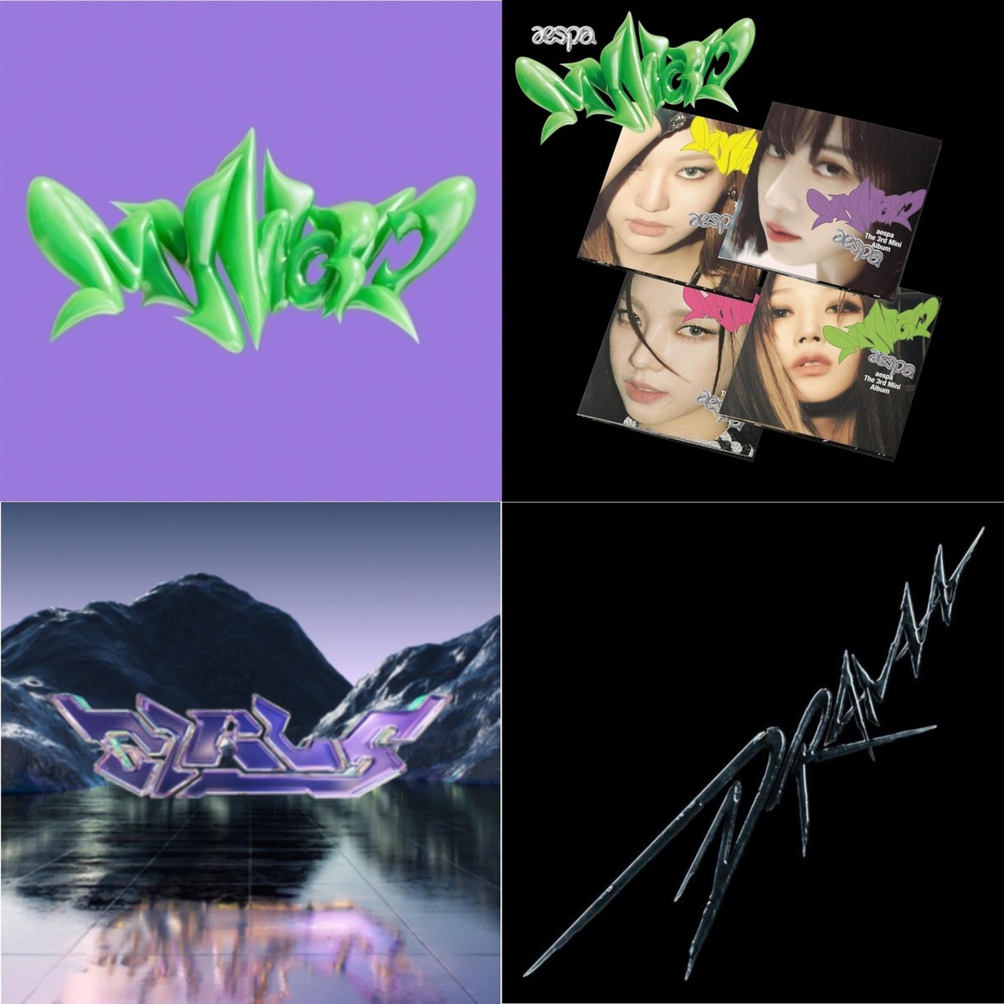 Aespa - My World (3Rd Mini Album/Tabloid Version) & My World (3Rd Mini Album/Poster Version) & Girls (Digipak Ver.) & Drama (4Th Mini Album/Version C) - CD Bundle