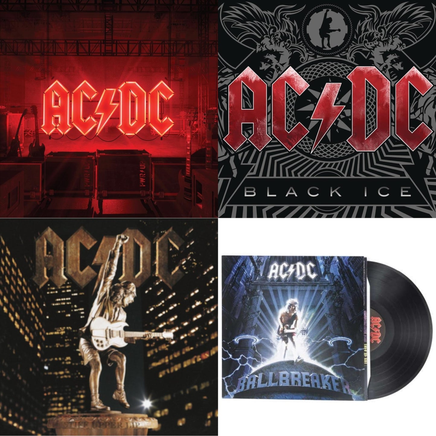 Power Up (180G/Gatefold Jacket/Inner Sleeve) & Black Ice (2LP/180G/Gatefold) & Stiff Upper Lip (180G) & Ballbreaker (180G)