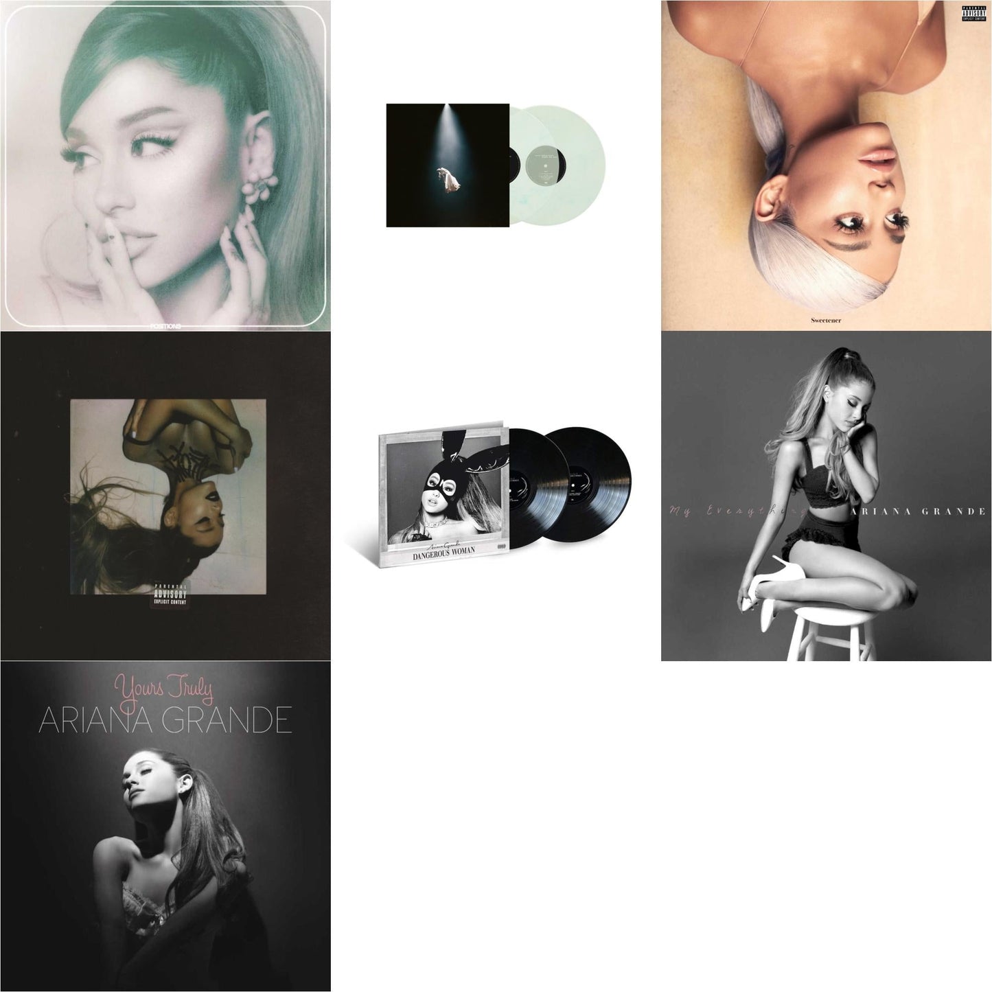 Positions (Coke Bottle Clear LP Vinyl) & Eternal Sunshine Deluxe: Brighter Days Ahead (X) (Translucent Marble Vinyl/2LP) & Sweetener (X) (2LP) & Thank U, Next & Dangerous Woman (2LP) & My Everything & Yours Truly (180G)