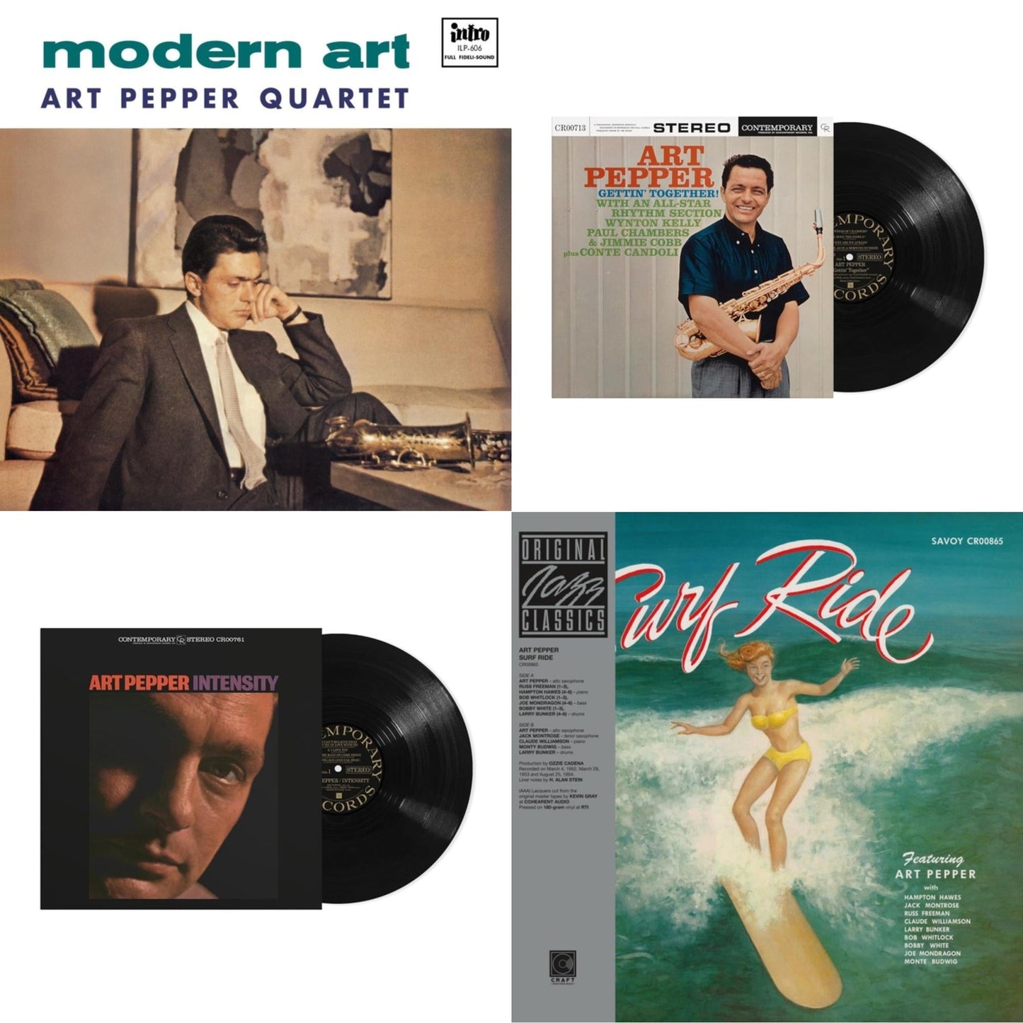 Modern Art (Blue Note Tone Poet Edition) (180G) & Gettin' Together (Contemporary Records Acoustic Sounds Series) & Intensity (Contemporary Records Acoustic Sounds Series) & Surf Ride (Original Jazz Classics Series) (180G)