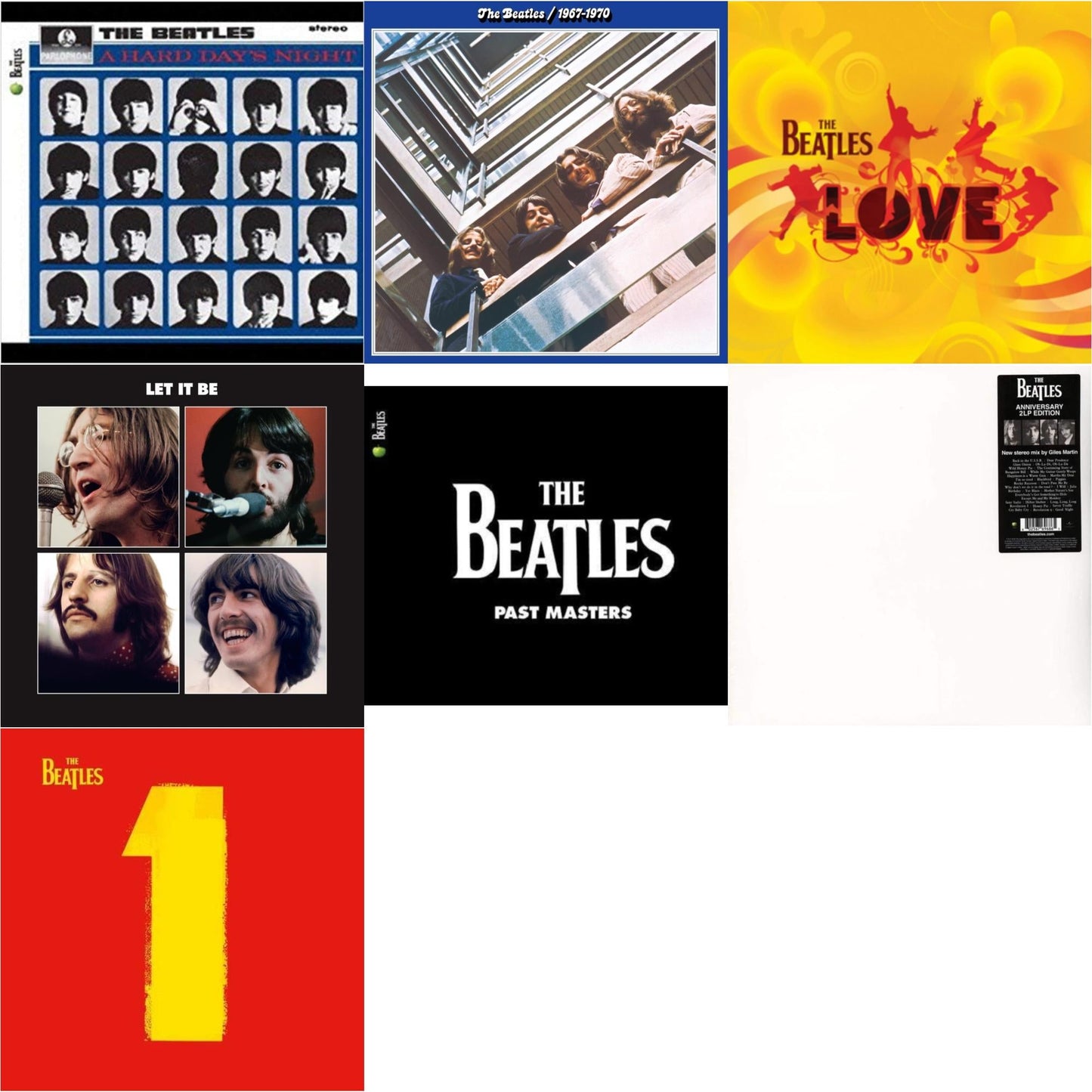 Hard Day's Night & Past Masters 1 & 2 & Beatles 1967-1970 (2023 Edition) (Half-Speed) (3LP) & Let It Be Special Edition & Love & 1 (2015 Reissue) & Beatles (The White Album) (2LP)