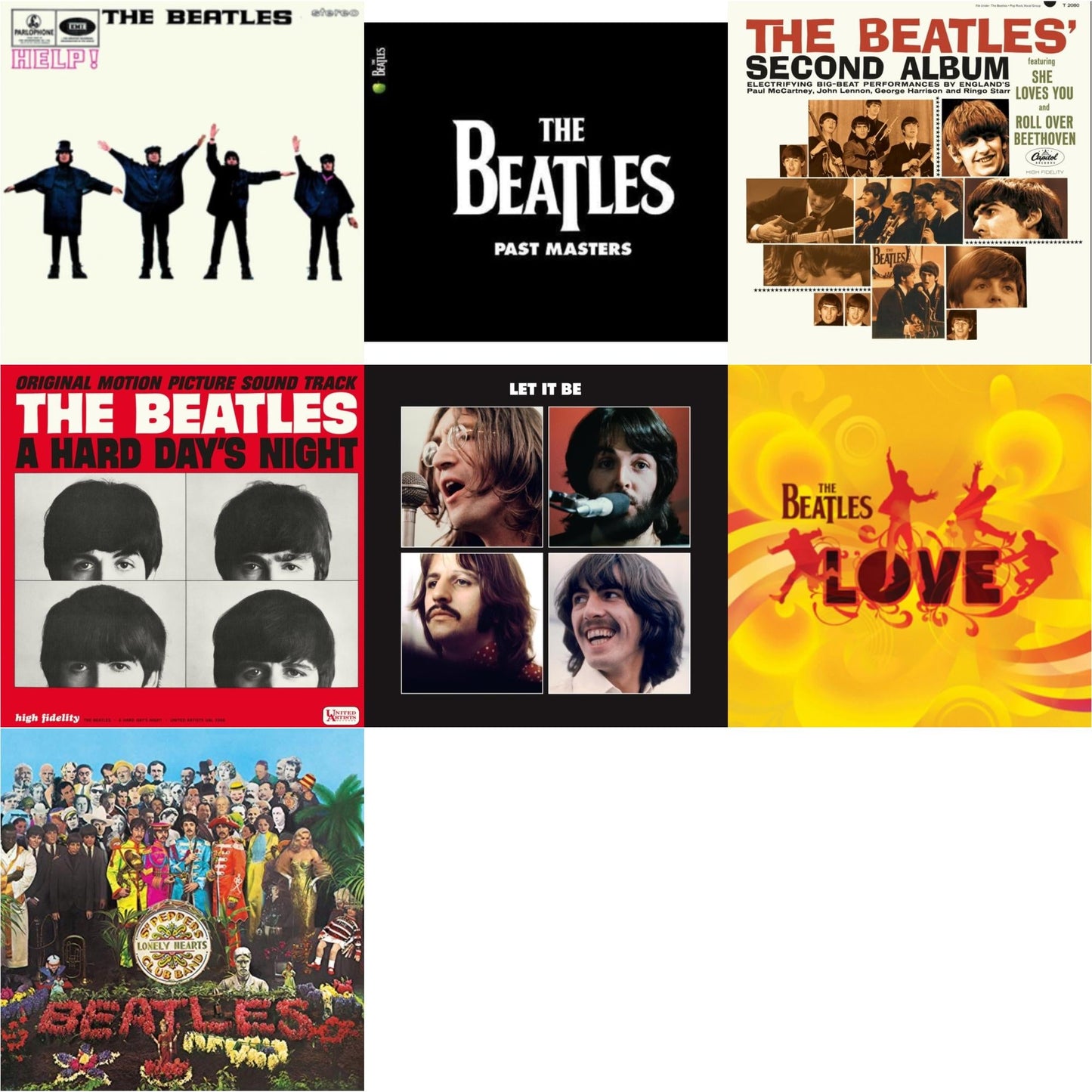 Help & Past Masters 1 & 2 & Beatles Second Album & Hard Day's Night (Ost) & Let It Be Special Edition & Love & Sgt. Pepper's Lonely Hearts Club Band (2017 Stereo Mix/180G/Original Stencils)