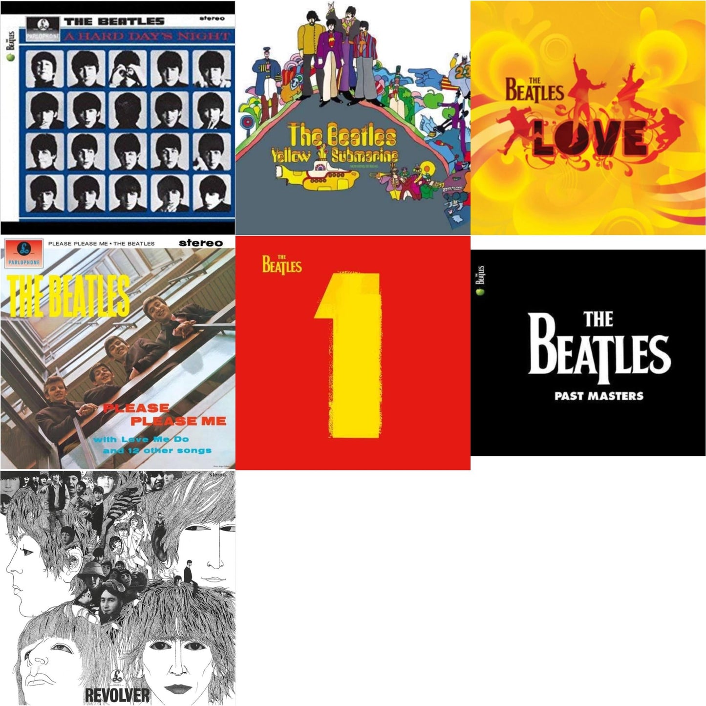 Hard Day's Night & Please Please Me & Yellow Submarine & Past Masters 1 & 2 & Revolver Special Edition & Love & 1 (2015 Reissue)
