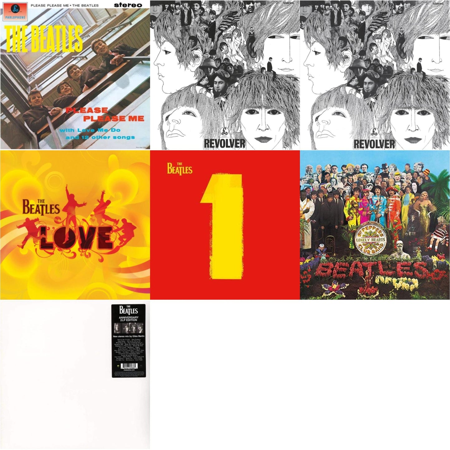 Please Please Me & Revolver Special Edition & Revolver - Special Edition (Picture Disc) & Love & 1 (2015 Reissue) & Sgt. Pepper's Lonely Hearts Club Band (2017 Stereo Mix/180G/Original Stencils) & Beatles (The White Album) (2LP)