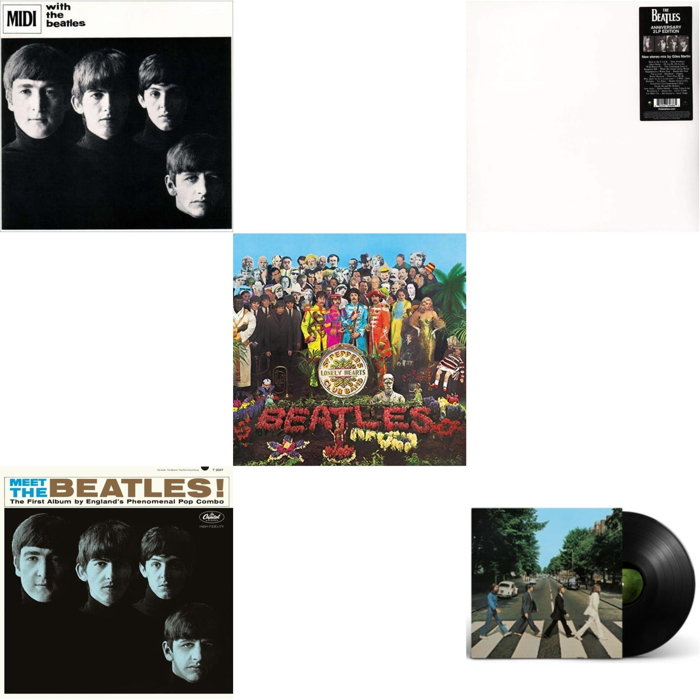 With The Beatles & Meet The Beatles! & Sgt. Pepper's Lonely Hearts Club Band (2017 Stereo Mix/180G/Original Stencils) & Beatles (The White Album) (2LP) & Abbey Road Anniversary