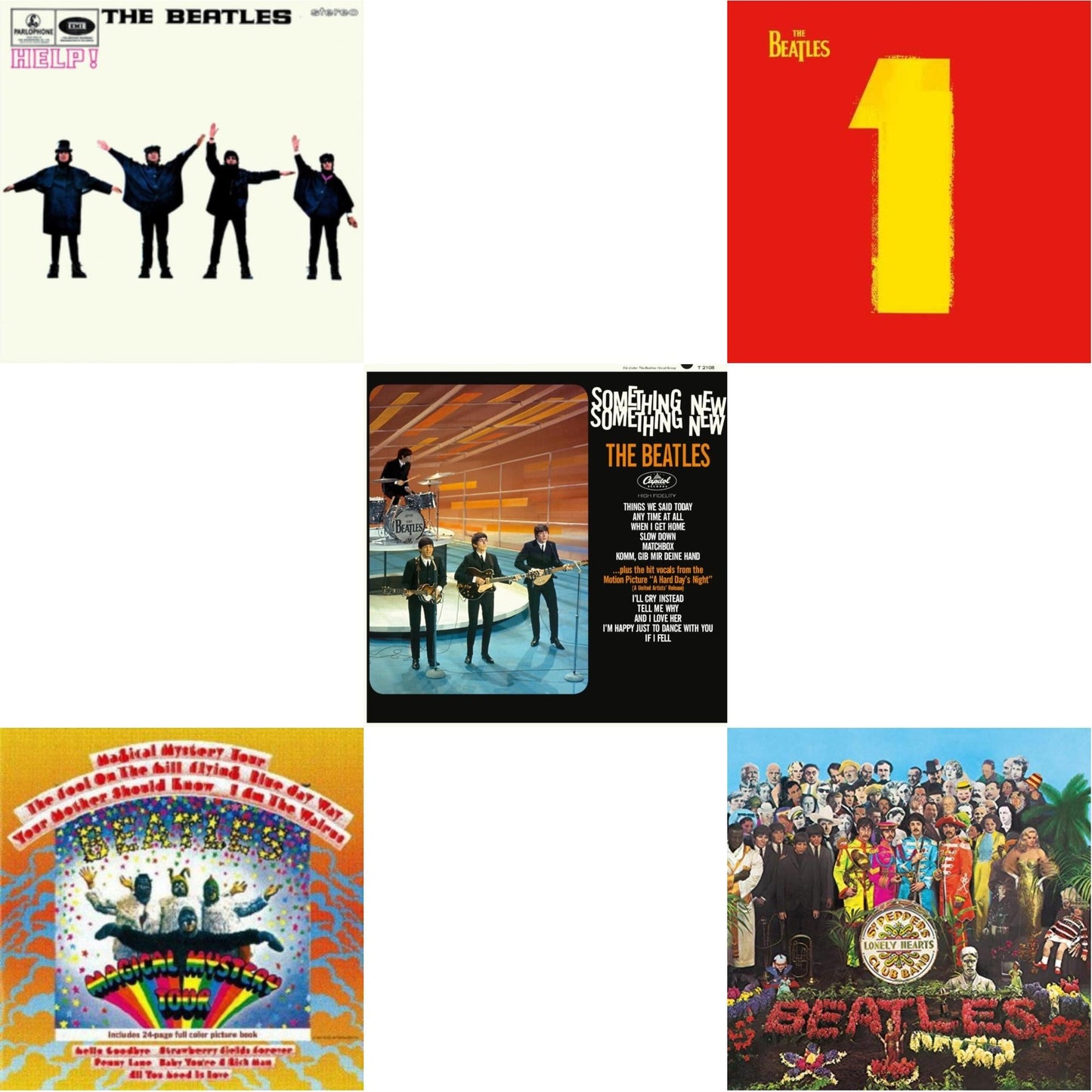 Help & Magical Mystery Tour & Something New & 1 (2015 Reissue) & Sgt. Pepper's Lonely Hearts Club Band (2017 Stereo Mix/180G/Original Stencils)