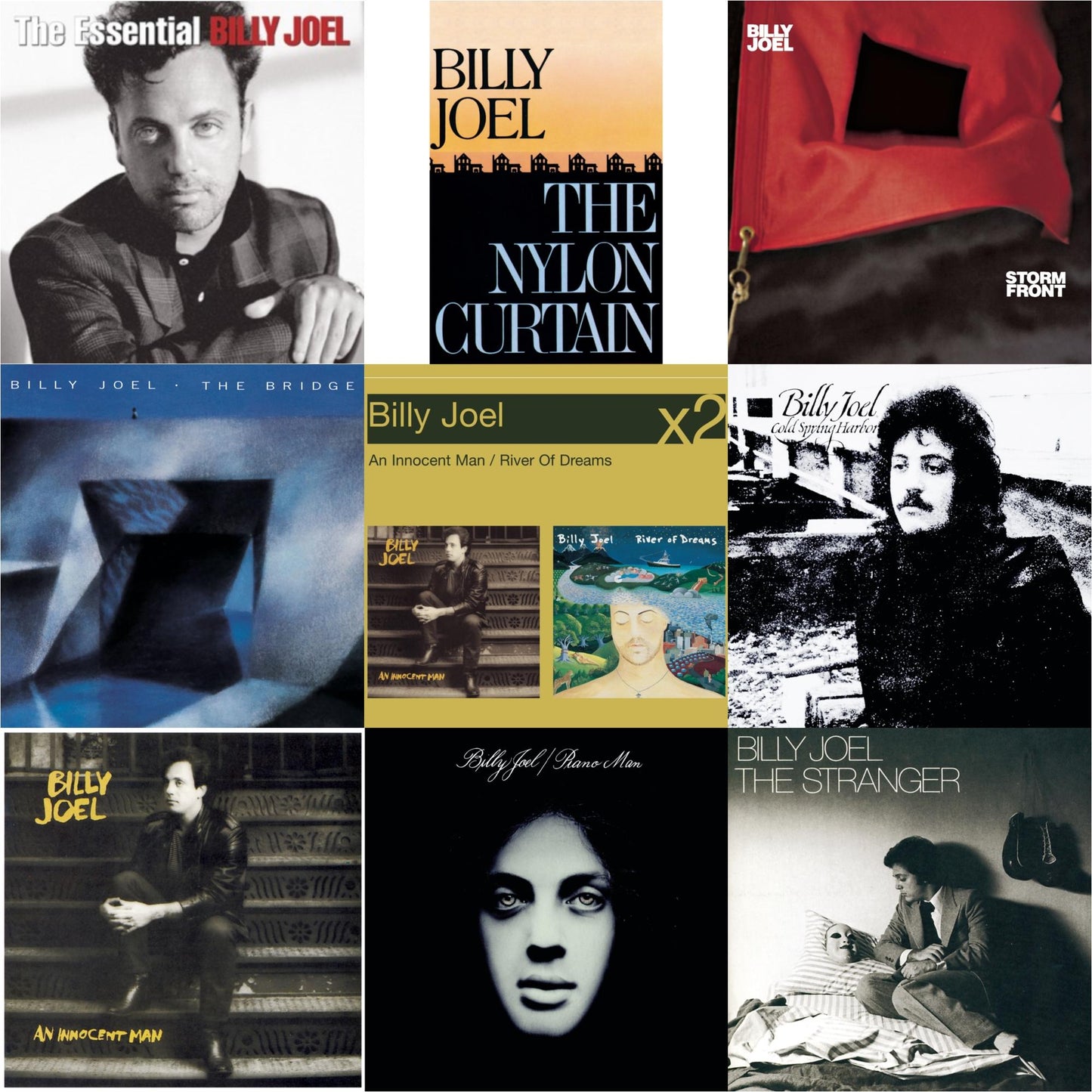 Essential Billy Joel & Nylon Curtain & Stormfront & Bridge & River Of Dreams & Cold Spring Harbor & An Innocent Man & Piano Man & Stranger