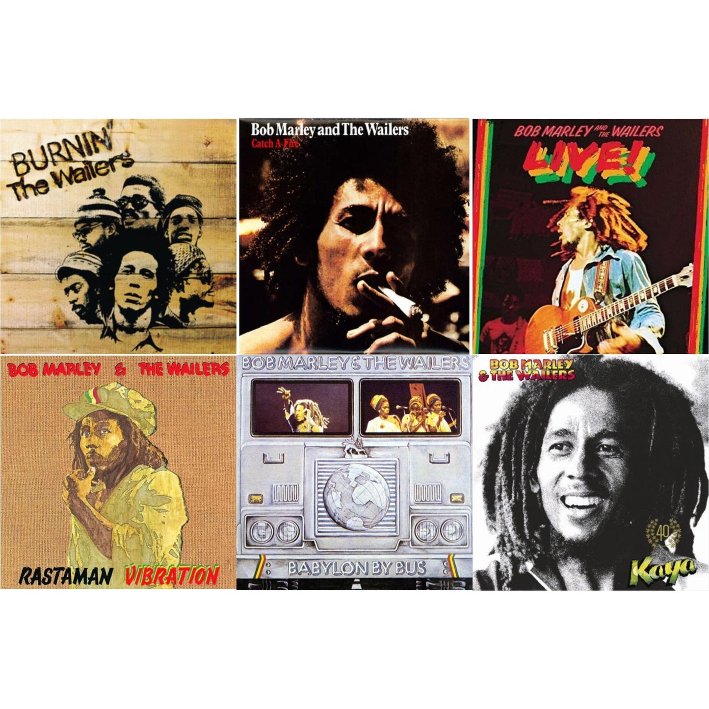 Burnin (180G) & Catch A Fire & Live (180G) & Rastaman Vibration & Babylon By Bus & Kaya 40 (2LP)
